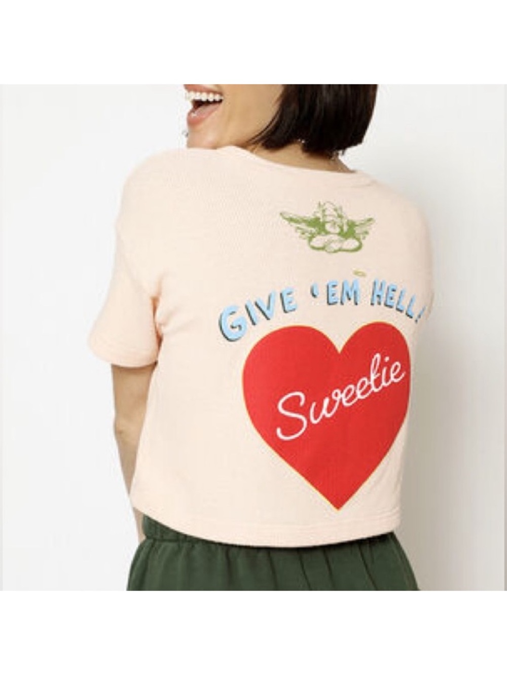 Boys Lie Pale Pink Sweetie Heart Crop Top